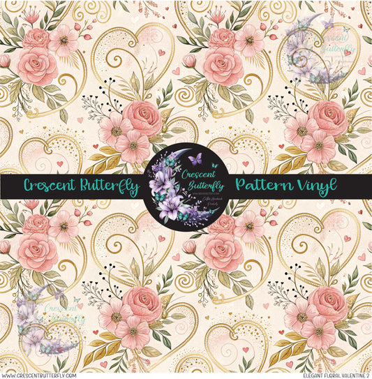 Elegant Floral Valentine 2 Printed Vinyl Sheet/Wrap