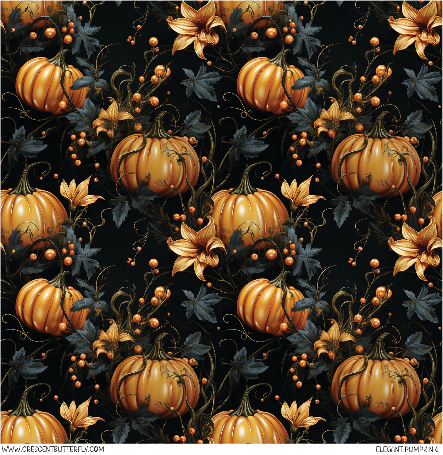 Elegant Pumpkin 6 Printed Vinyl Sheet/Wrap