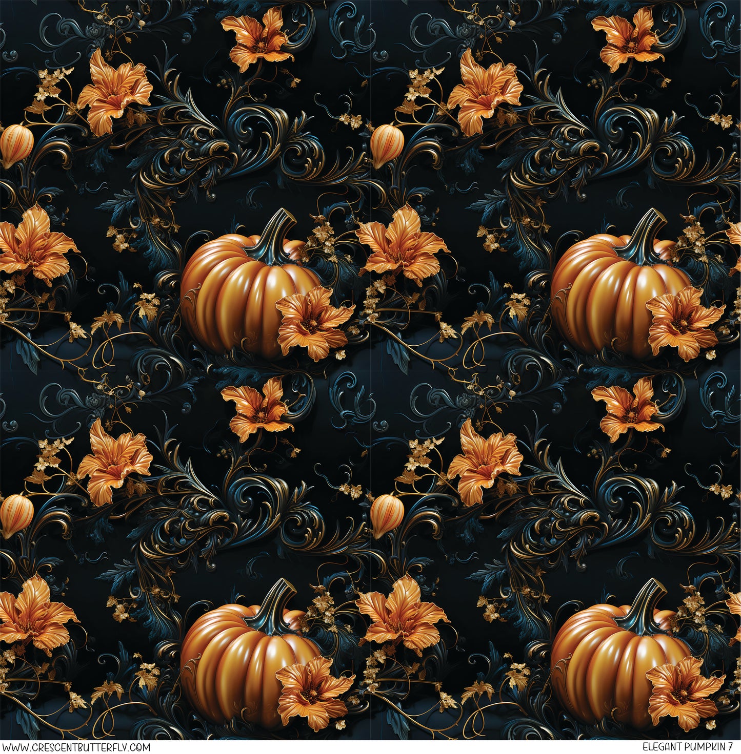 Elegant Pumpkin 7 Printed Vinyl Sheet-Tumbler Wrap