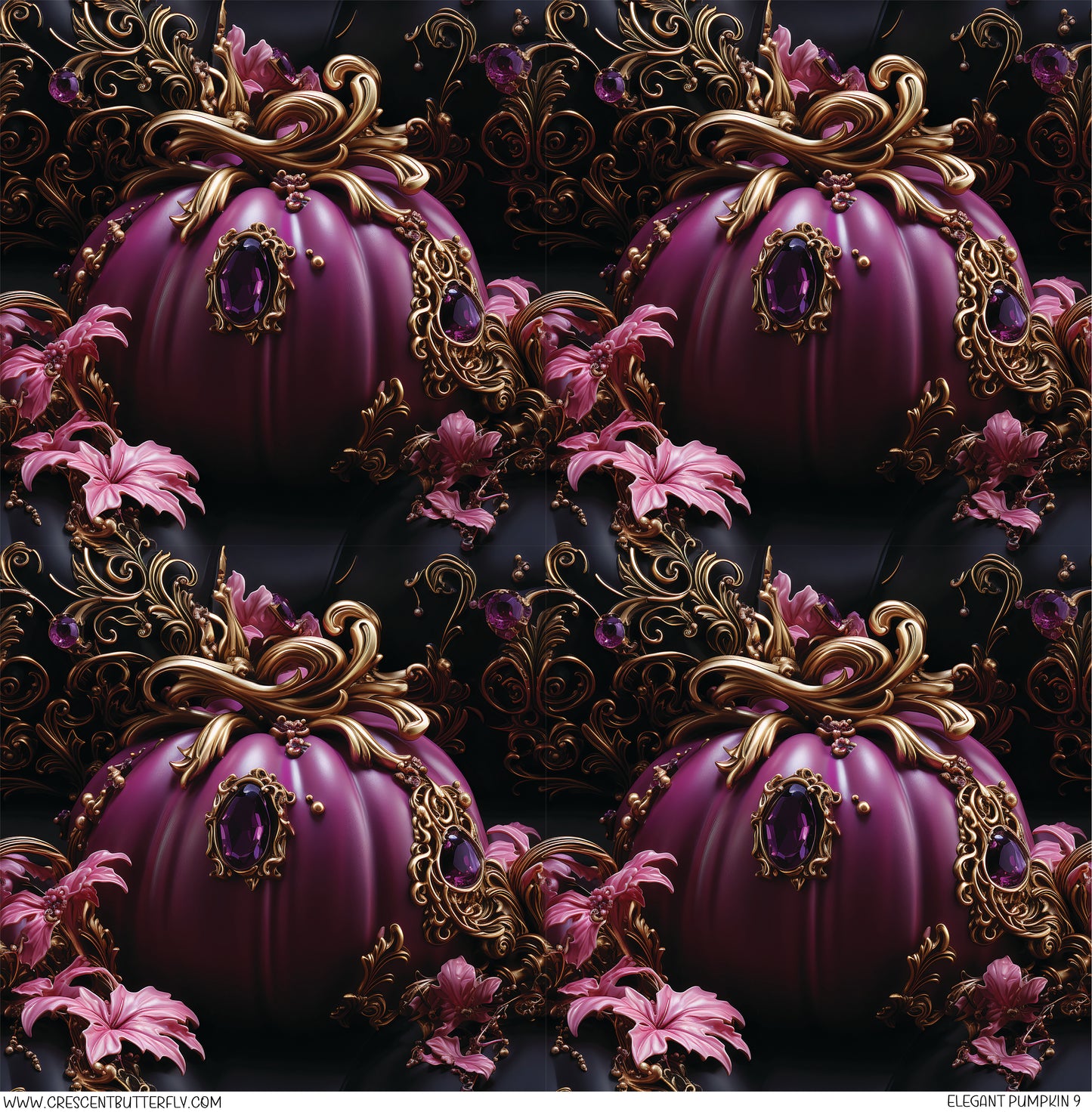 Elegant Pumpkin 9 Printed Vinyl Sheet-Tumbler Wrap