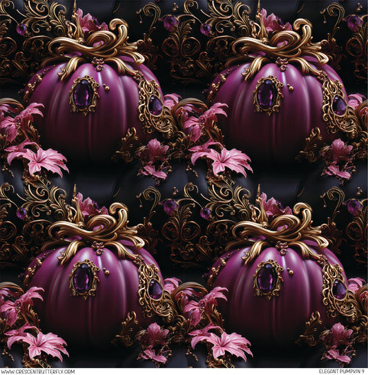 Elegant Pumpkin 9 Printed Vinyl Sheet-Tumbler Wrap