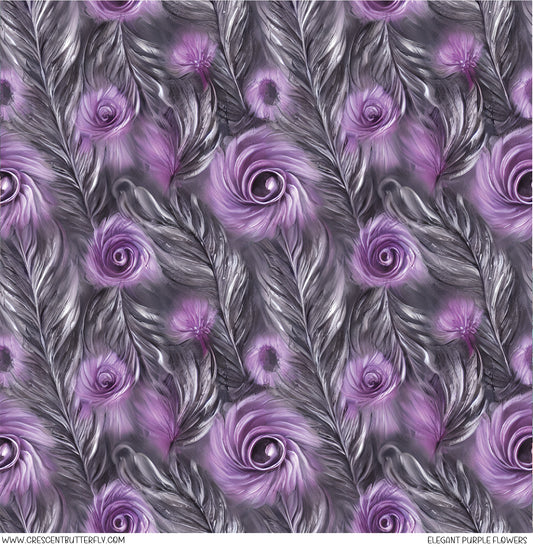 Elegant Purple Flowers Vinyl Sheet/Wrap