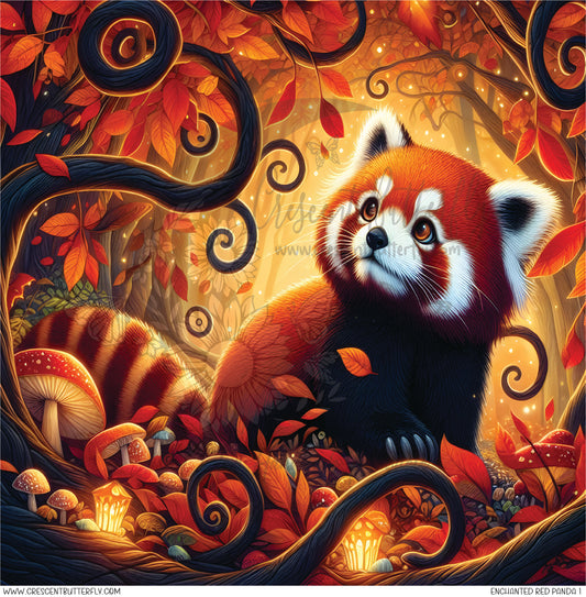 Enchanted Red Panda 1 Printed Vinyl Sheet/Wrap