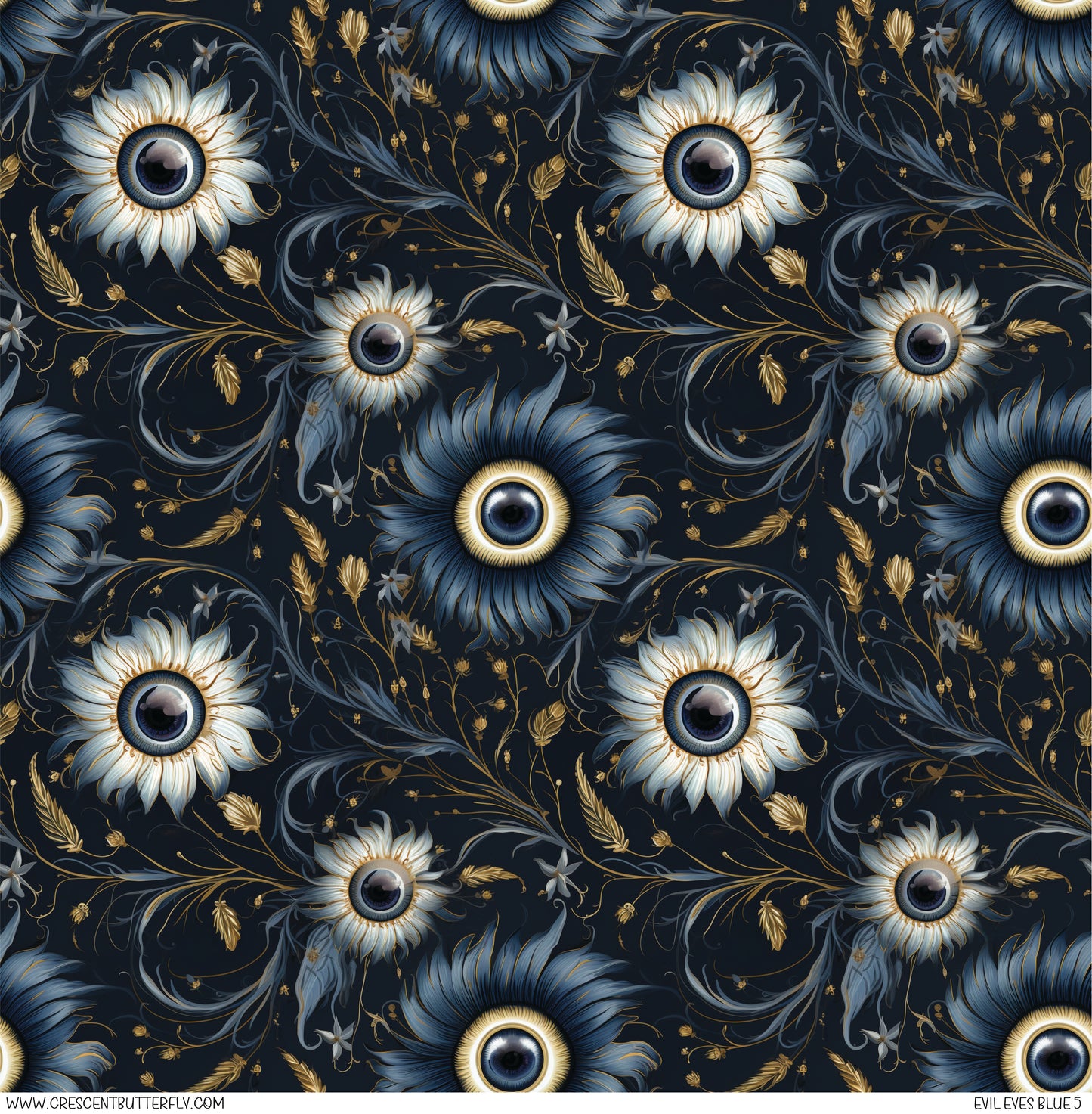 Evil Eyes Blue 5 Printed Vinyl Sheet/Wrap