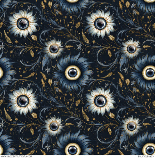 Evil Eyes Blue 5 Printed Vinyl Sheet/Wrap