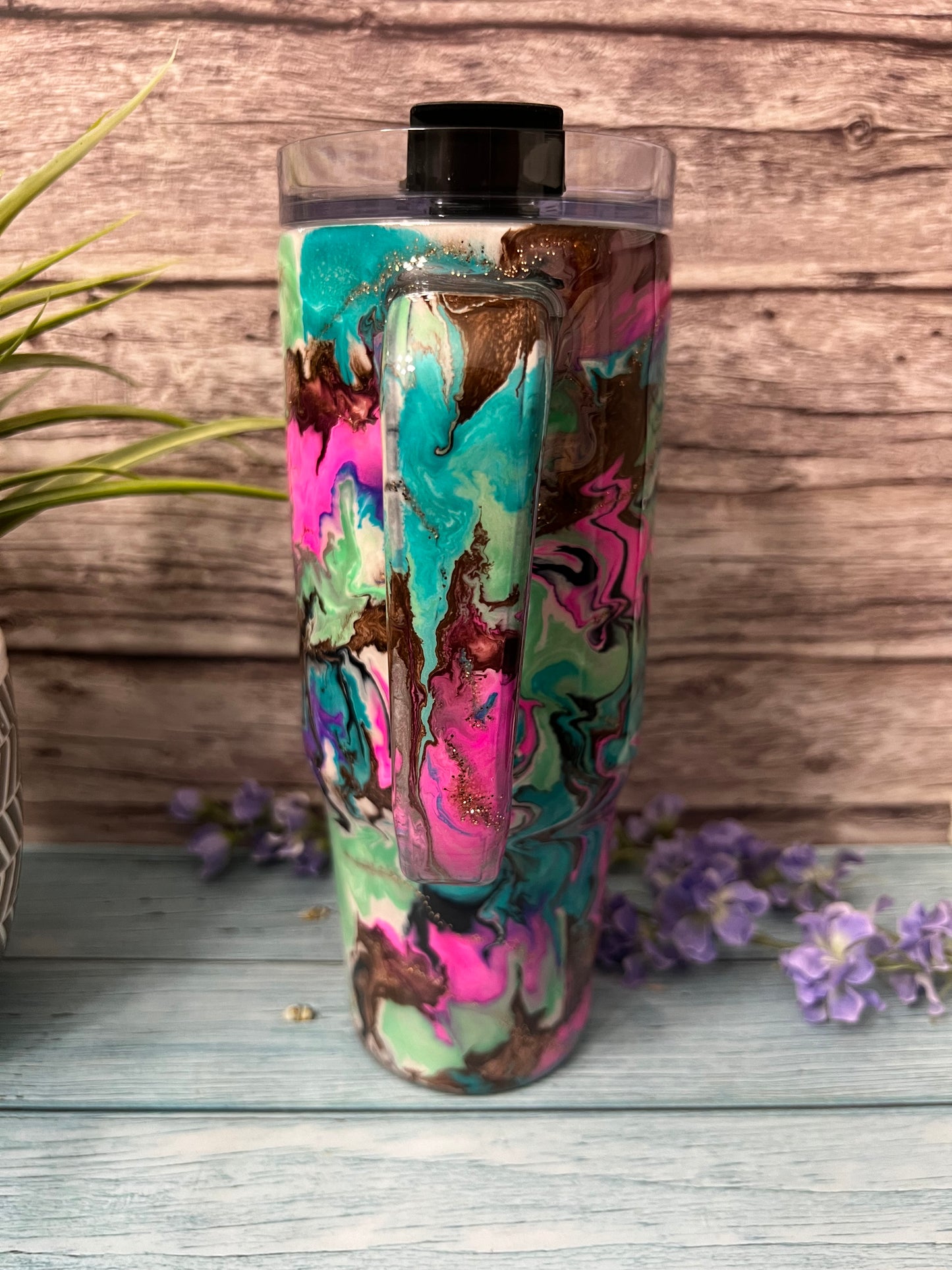 Neopolitan Madness Handmade Custom Epoxy Tumbler