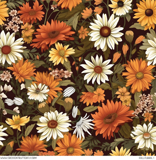 Fall Floral 1 Printed Vinyl Sheet/Wrap