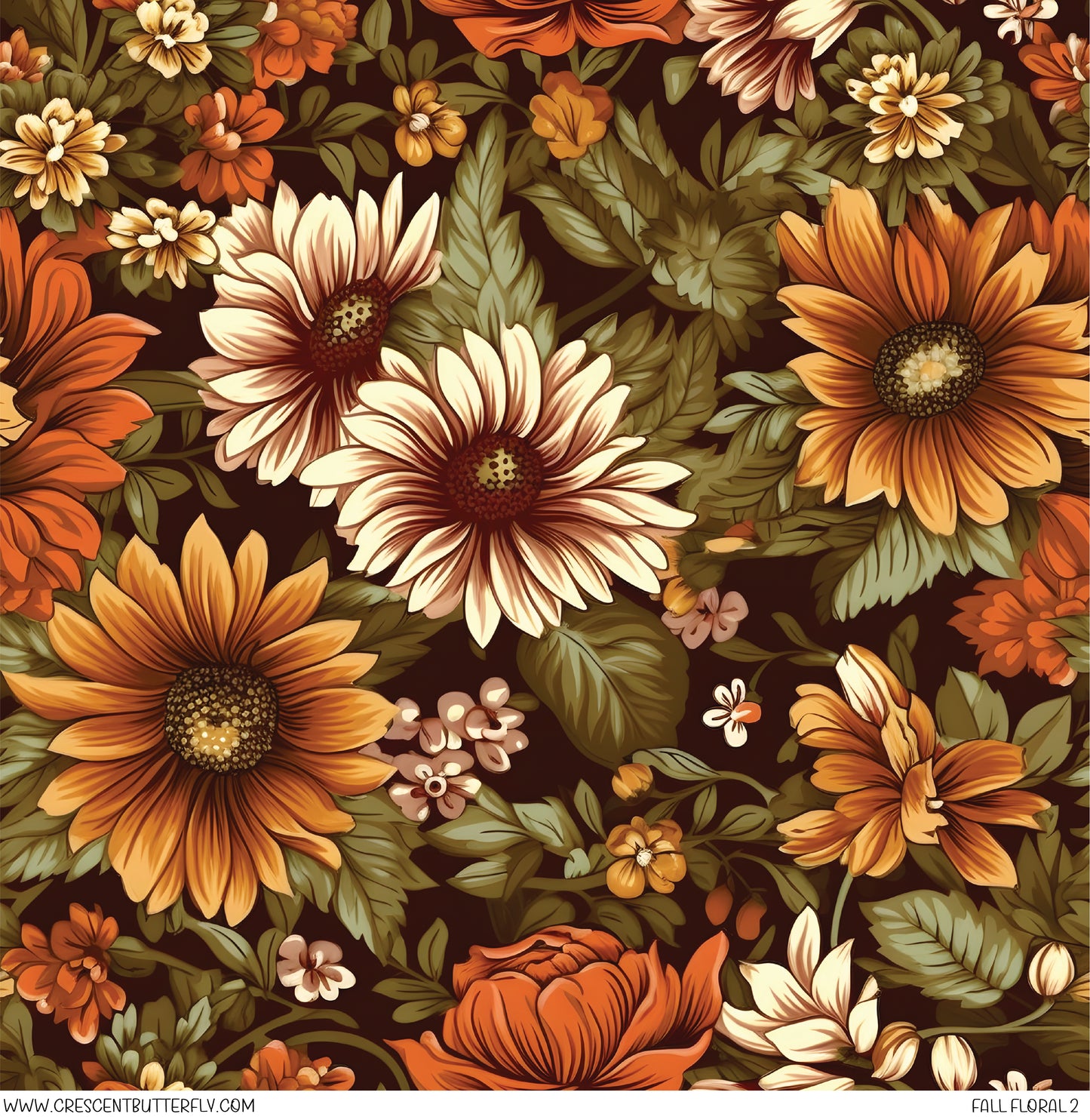 Fall Floral 2 Printed Vinyl Sheet/Wrap