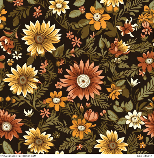 Fall Floral 3 Printed Vinyl Sheet/Wrap