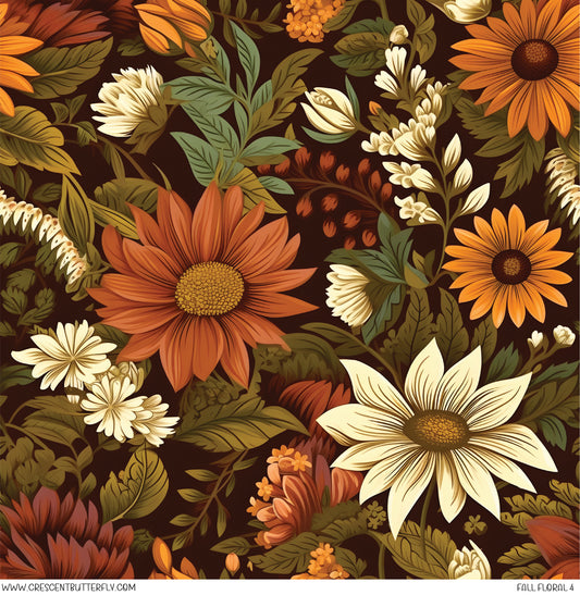 Fall Floral 4 Printed Vinyl Sheet/Wrap