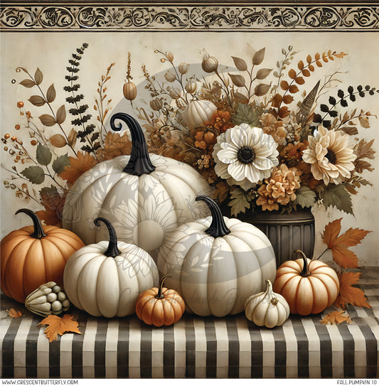 Fall Pumpkin 10 Printed Vinyl Sheet/Wrap