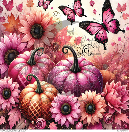 Fall Pumpkin 3 Printed Vinyl Sheet/Wrap