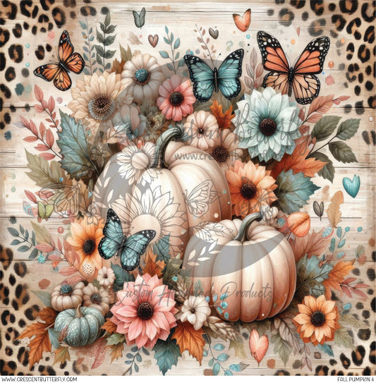 Fall Pumpkin 4 Printed Vinyl Sheet/Wrap