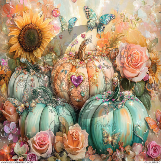 Fall Pumpkin 5 Printed Vinyl Sheet/Wrap