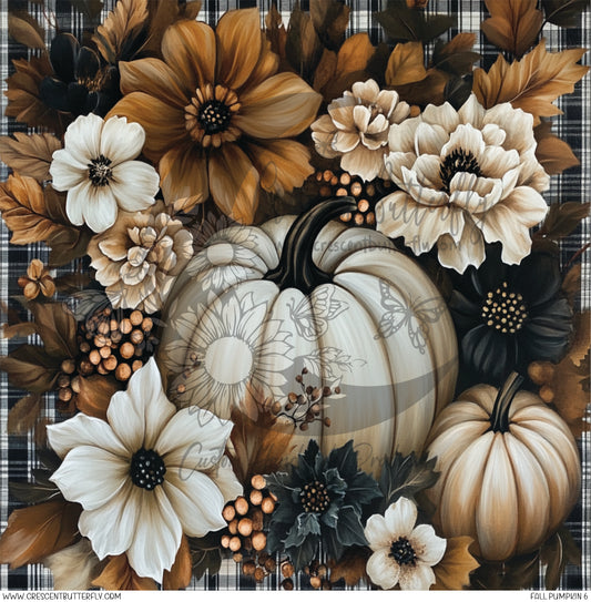 Fall Pumpkin 6 Printed Vinyl Sheet/Wrap