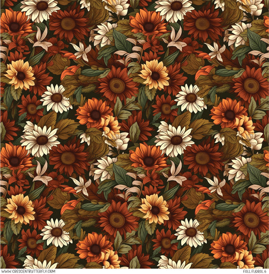 Fall Floral 6 Printed Vinyl Sheet/Wrap