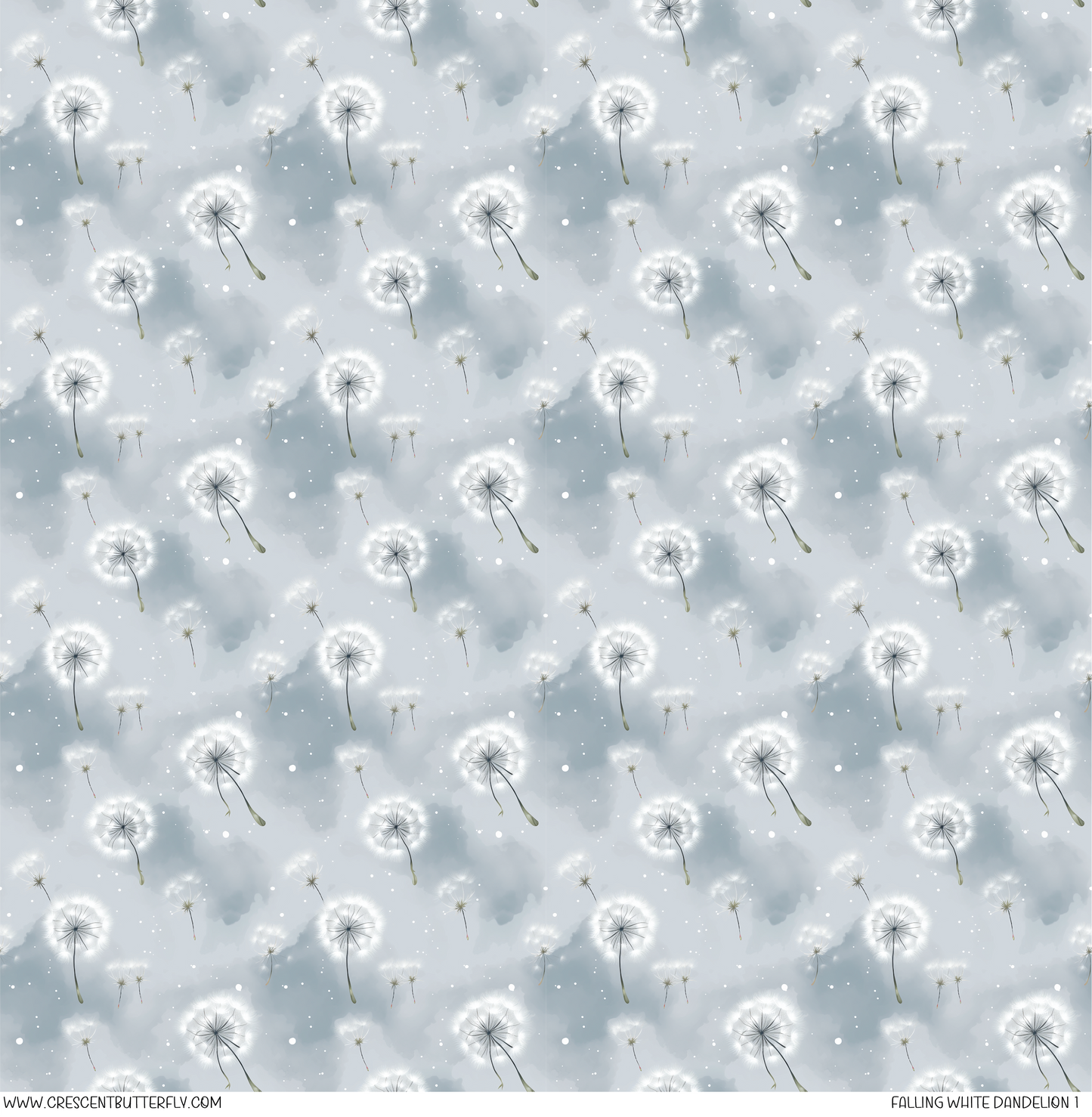 Falling White Dandelion 1 Pattern Vinyl Sheet/Wrap