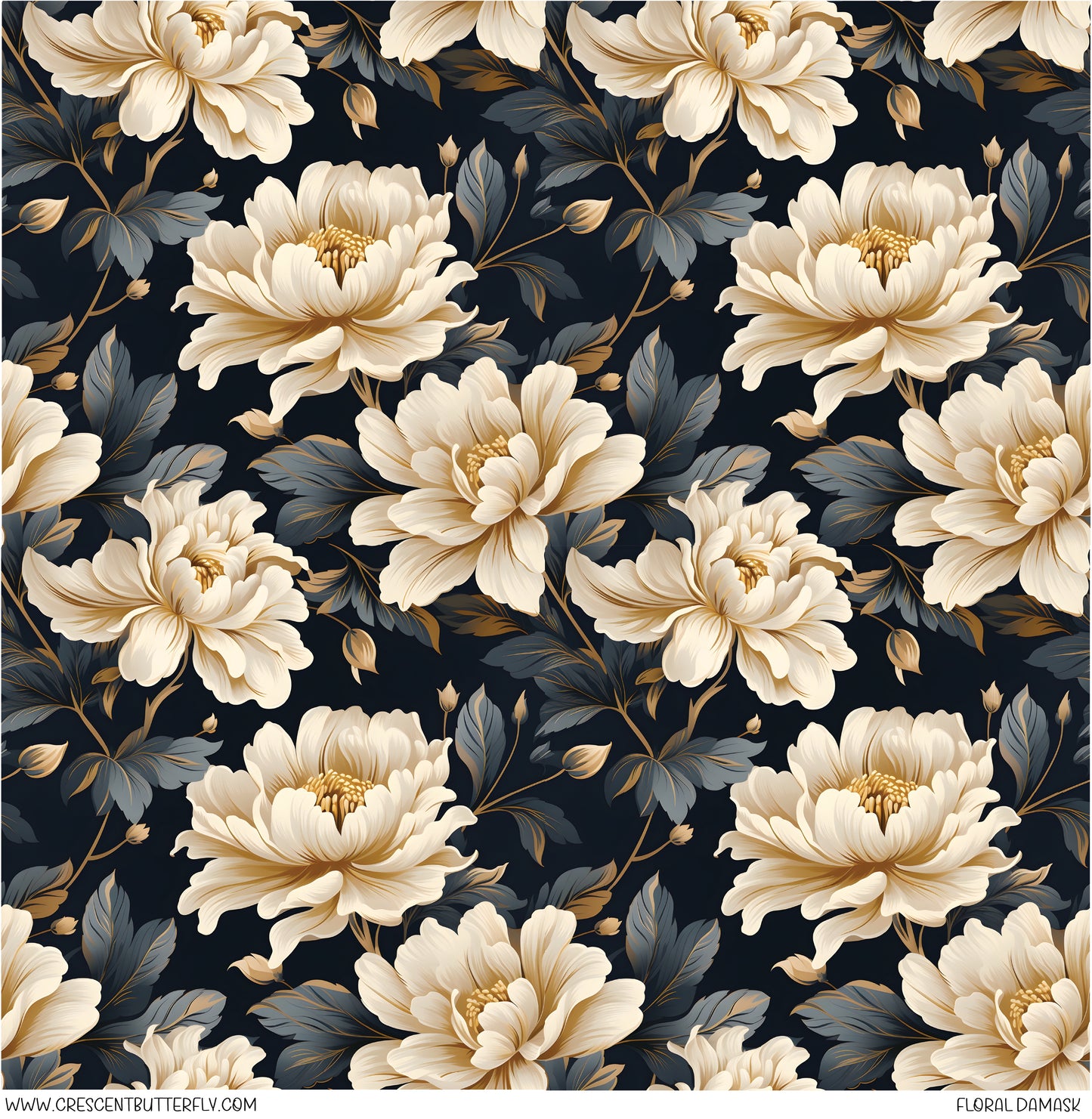 Floral Damask Vinyl Sheet/Wrap