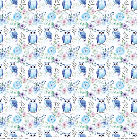 Floral Owl 3 Small Pattern Vinyl Sheet/Wrap