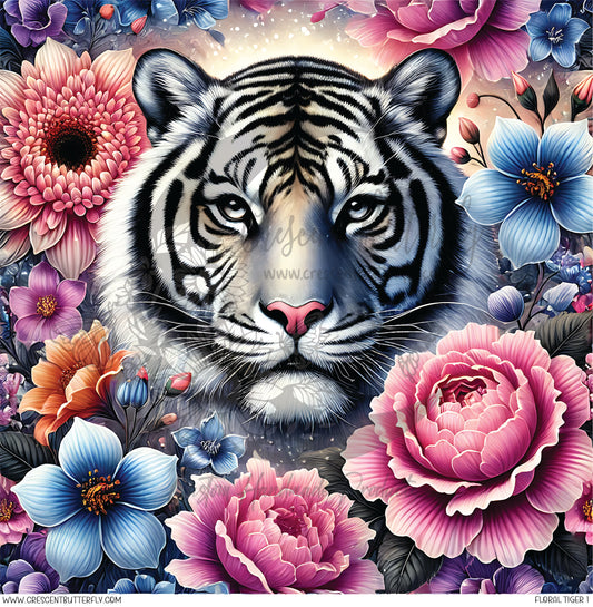 Floral Tiger 1 Printed Vinyl Sheet/Wrap