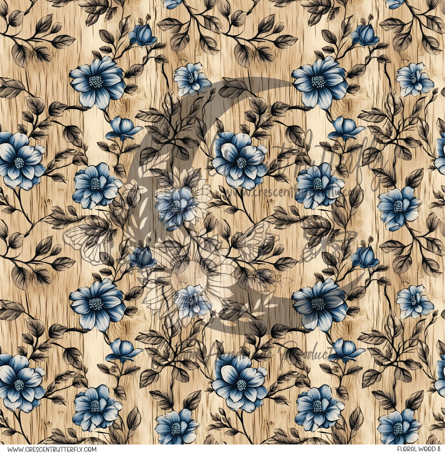 Floral Wood 8 Printed Vinyl Sheet/Wrap