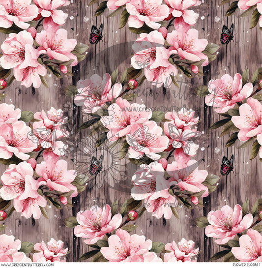 Flower Bloom 1 Printed Vinyl Sheet/Wrap