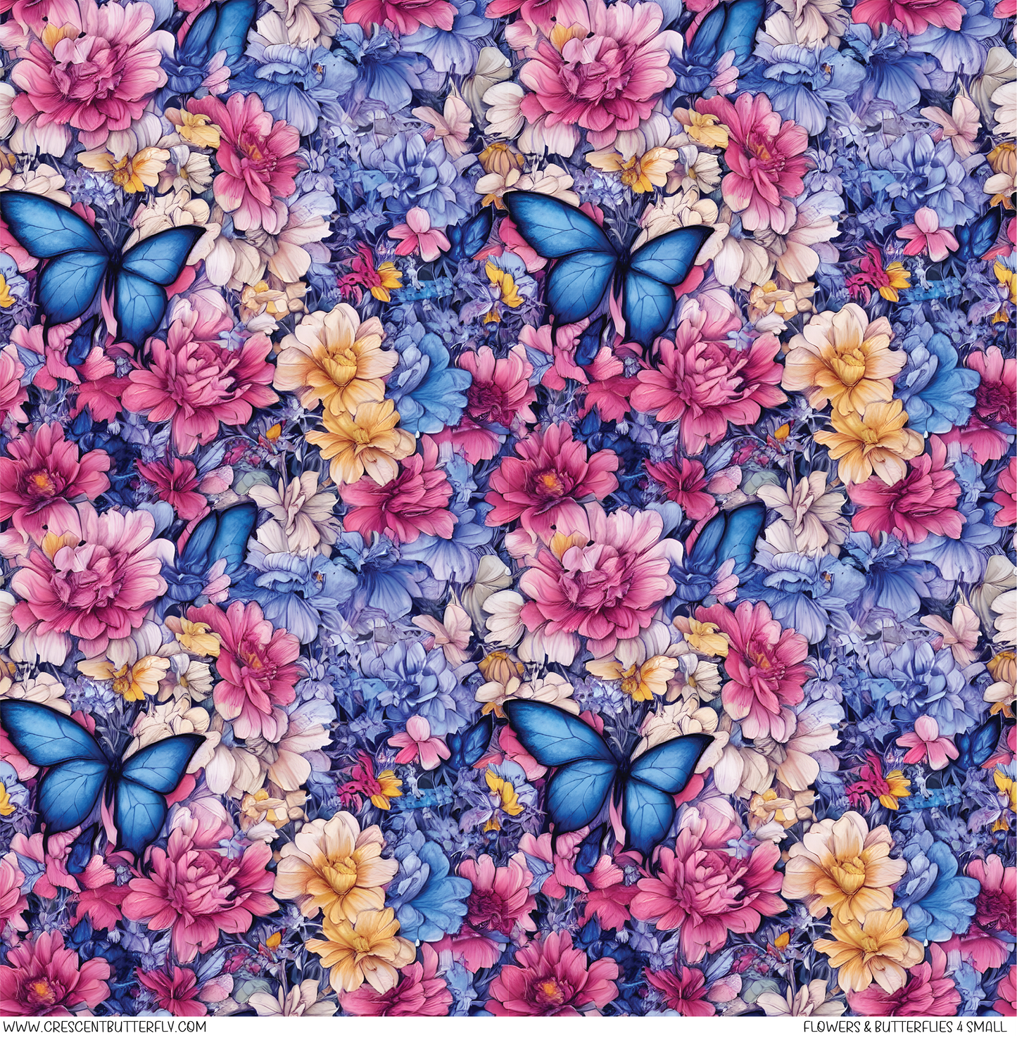 Flowers and Butterflies 4 Small Pattern Vinyl Sheet/Wrap