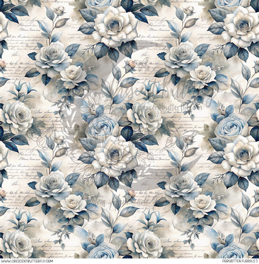 Forgotten Florals 5 Printed Vinyl Sheet/Wrap