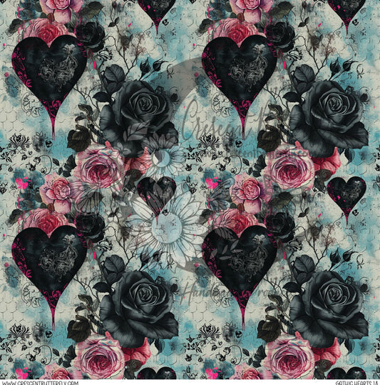 Gothic Hearts 18 Printed Vinyl Sheet/Wrap