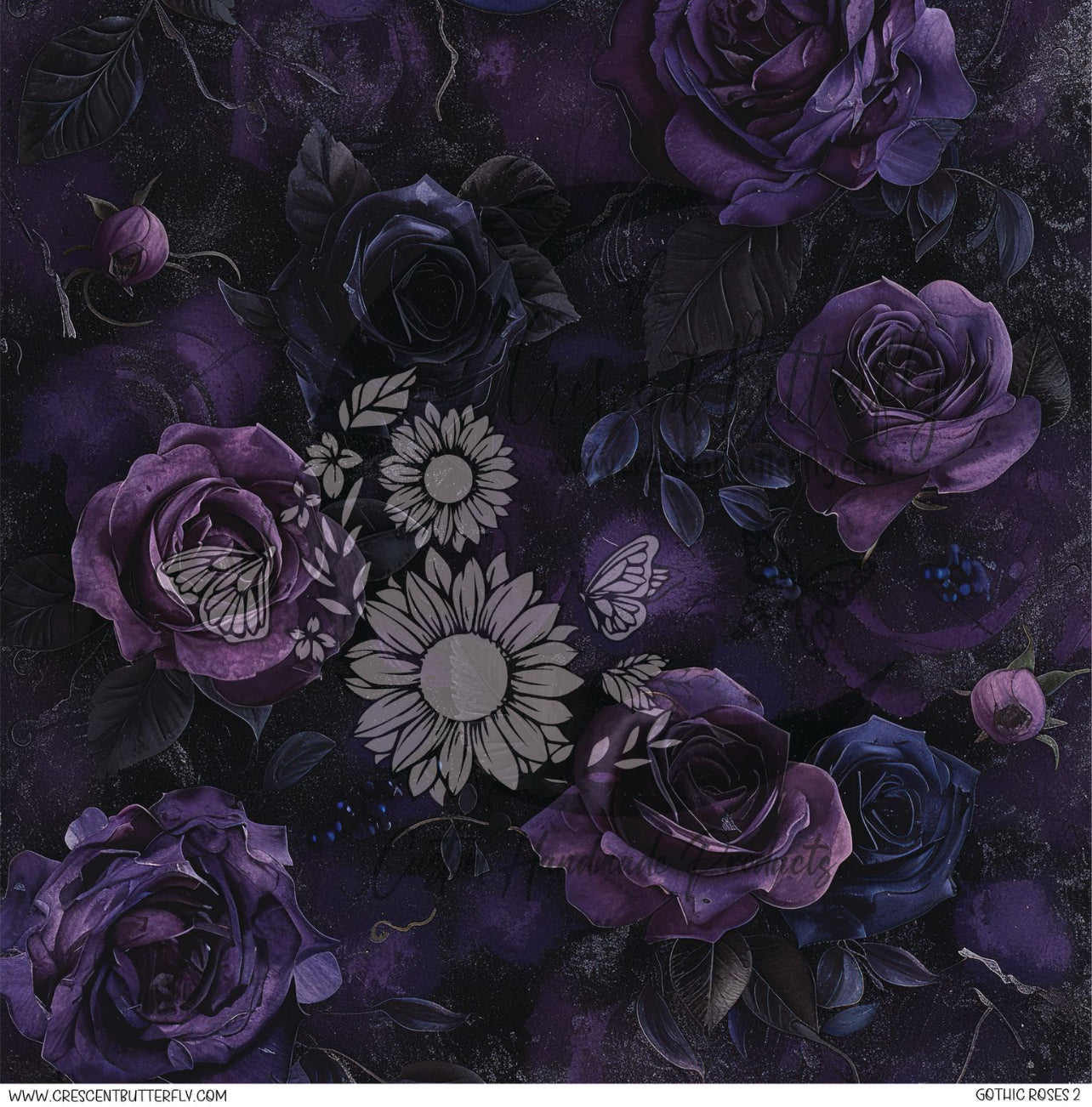 Gothic Roses 2 Printed Vinyl Sheet/Wrap