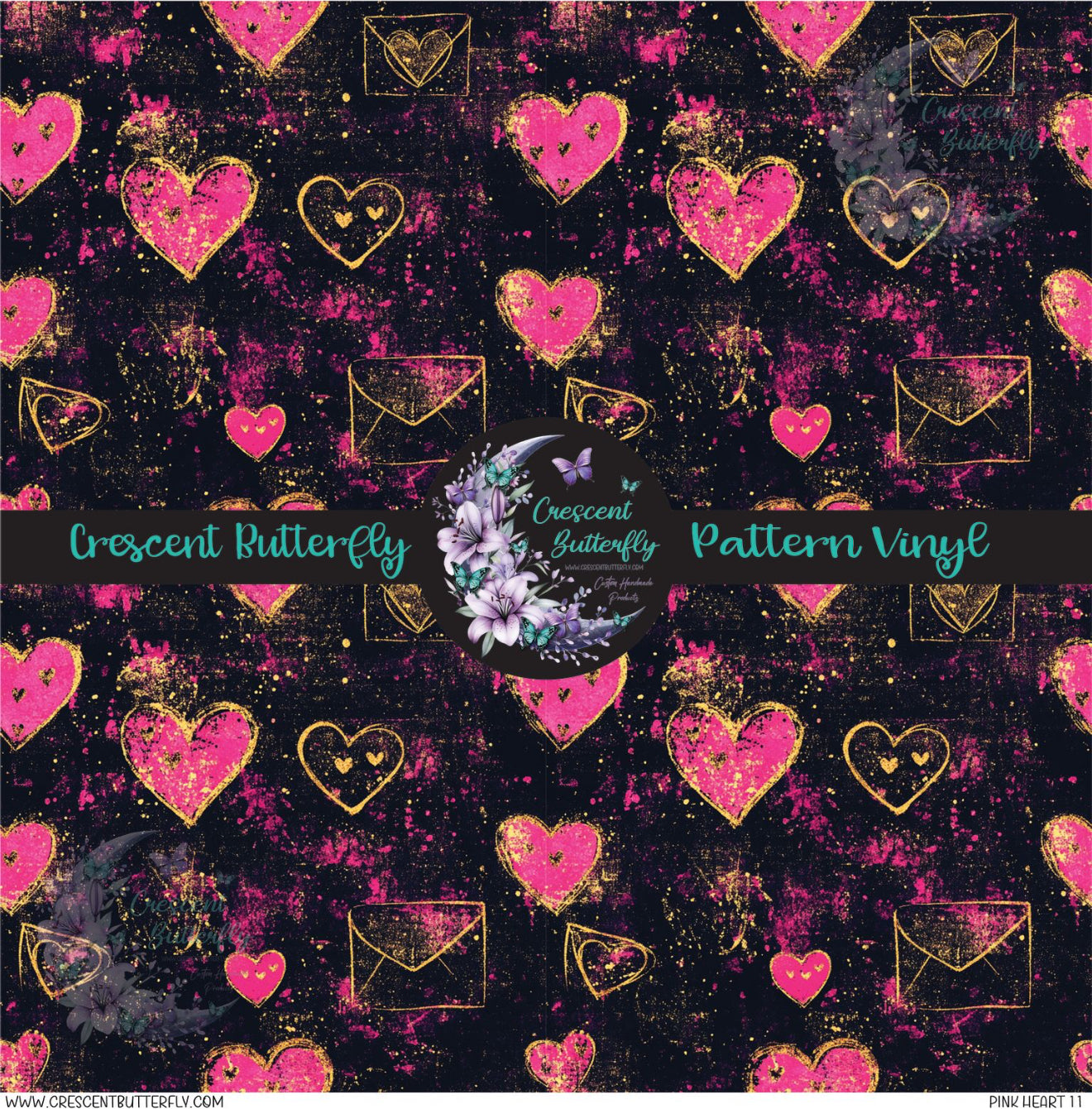 Pink Heart 11 Printed Vinyl Sheet/Wrap