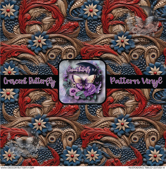 Independence Tooled Leather 10 Printed Vinyl Sheet/Wrap