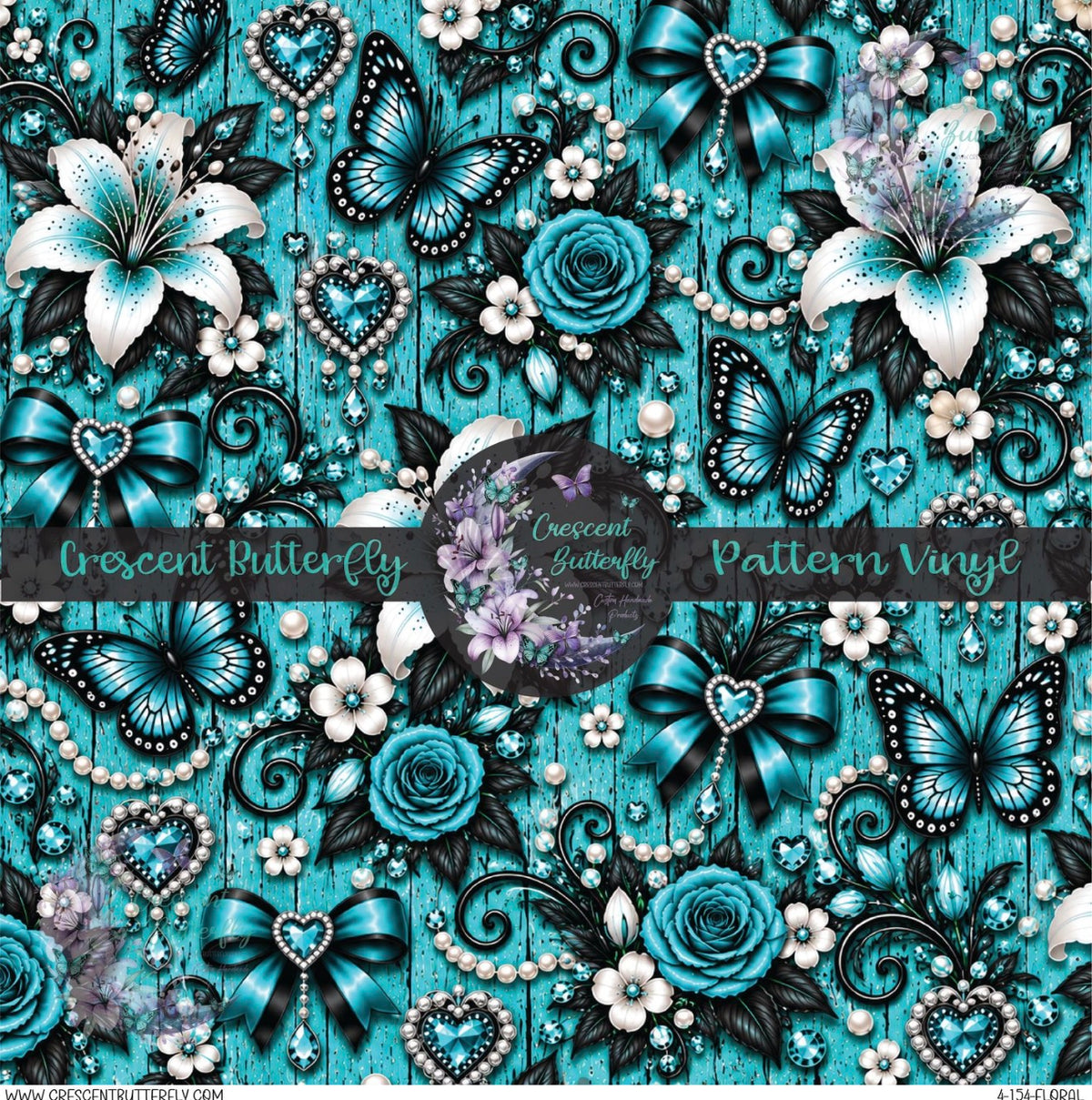 4-154-Floral Printed Vinyl Sheet/Wrap
