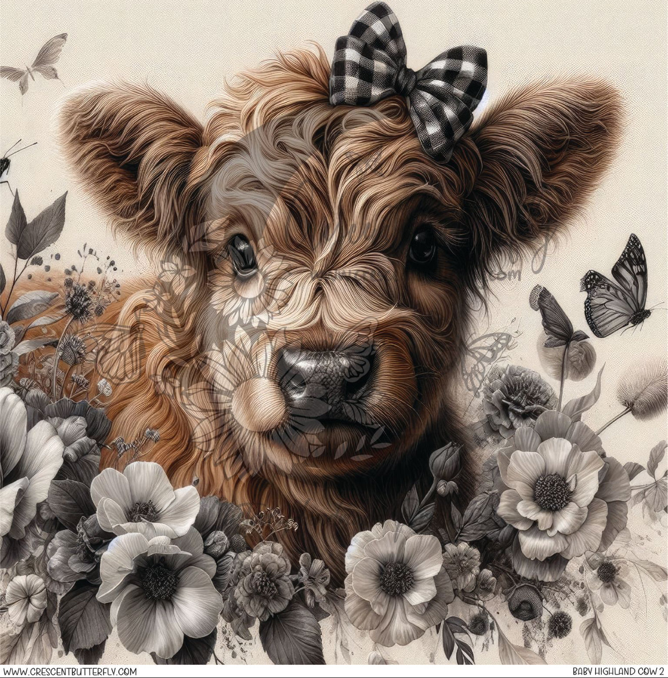 Baby Highland Cow 2 Printed Vinyl Sheet/Wrap