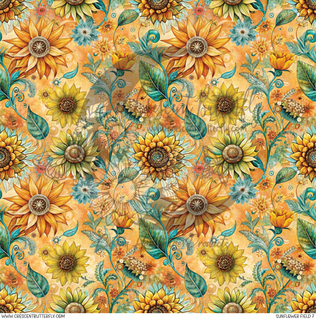 Sunflower Field 7 Printed Vinyl Sheet/Wrap