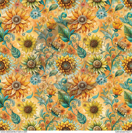 Sunflower Field 7 Printed Vinyl Sheet/Wrap