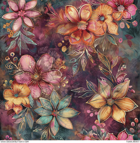 Floral Boho 3 Printed Vinyl Sheet/Wrap