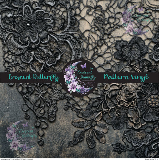 Black Lace 1 Printed Vinyl Sheet/Wrap