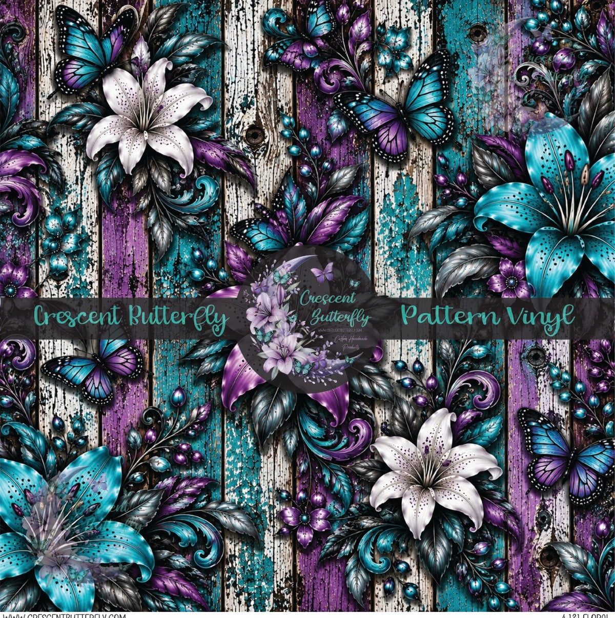 4-131-Floral Printed Vinyl Sheet/Wrap