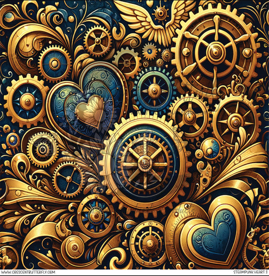 Steampunk Heart 3 Printed Vinyl Sheet/Wrap