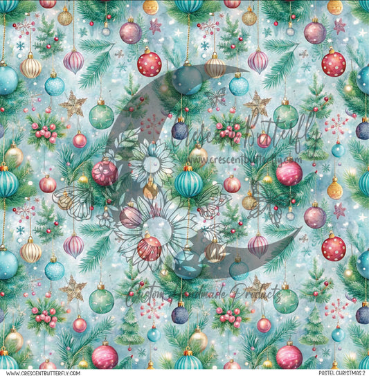 Pastel Christmas 2 Printed Vinyl Sheet/Wrap