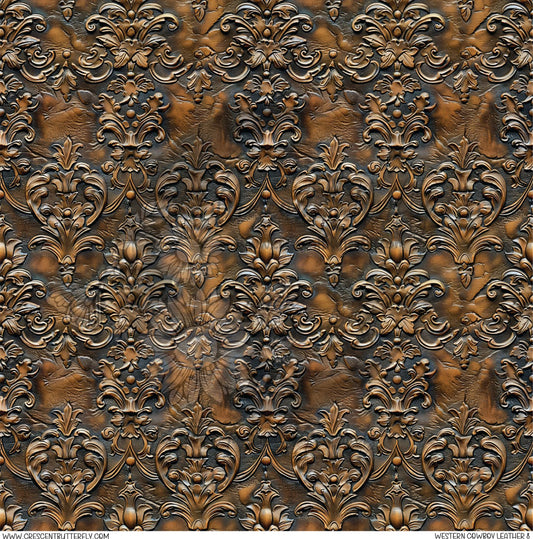 Western Cowboy Leather 8 Printed Vinyl Sheet/Wrap