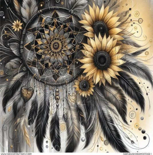 Sunflower Dreamcatcher 1 Printed Vinyl Sheet/Wrap