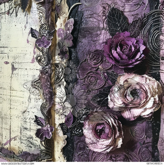 Gothic Roses 6 Printed Vinyl Sheet/Wrap