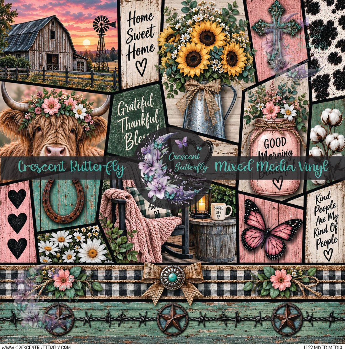 1122 Mixed Media Printed Vinyl Sheet/Wrap