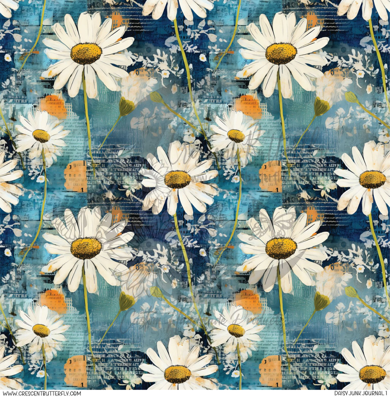 Daisy Junk Journal 1 Printed Vinyl Sheet/Wrap