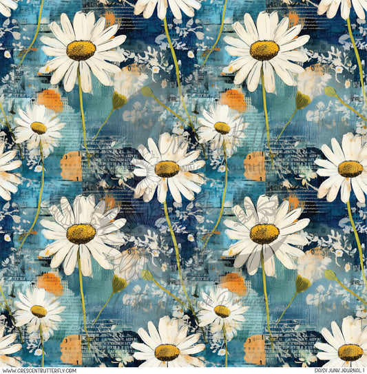 Daisy Junk Journal 1 Printed Vinyl Sheet/Wrap