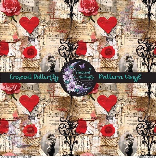 Paris Valentine 8 Printed Vinyl Sheet/Wrap