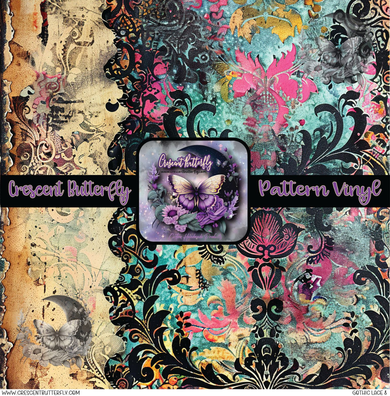Gothic Lace 8 Printed Vinyl Sheet/Wrap