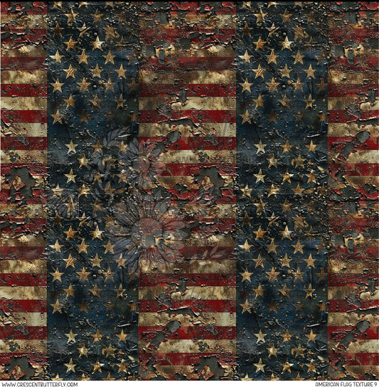 American Flag Texture 9 Printed Vinyl Sheet/Wrap